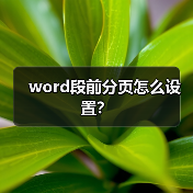 word段前分页怎么设置?(图4) word段前分页怎么设置?(图4)