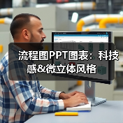 流程图PPT图表：科技感&微立体风格