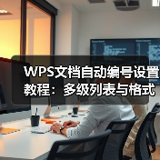 WPS文档自动编号设置教程：多级列表与格式应用
