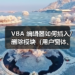 VBA 编辑器如何插入/删除模块（用户窗体、类模块）？