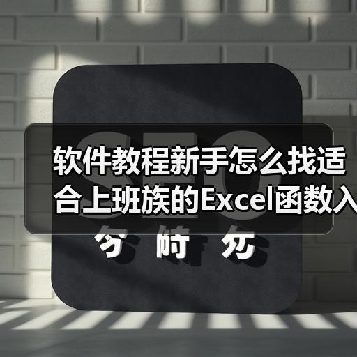 软件教程新手怎么找适合上班族的Excel函数入门内容
