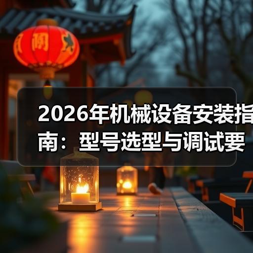 2026年机械设备安装指南：型号选型与调试要点解析